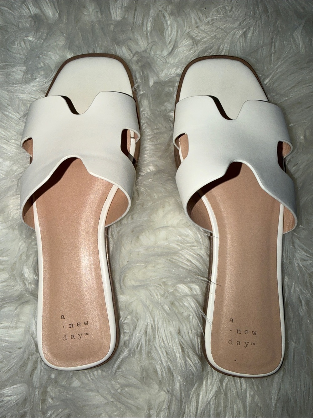 a new day White Cutout Slide Sandals
